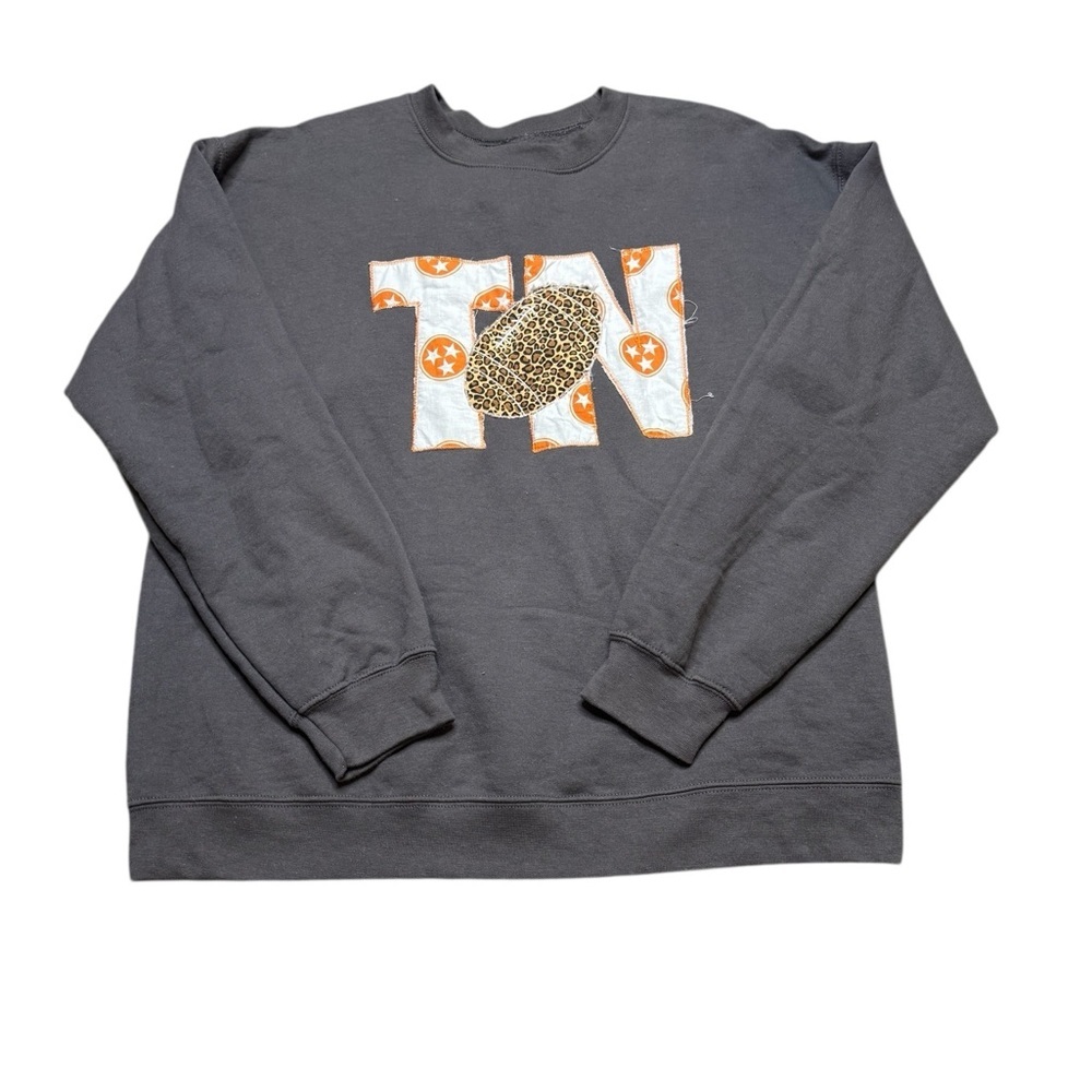 🧡 Tennessee Football Graphic Sweatshirt Gray‎ Leopard Patch L 🧡